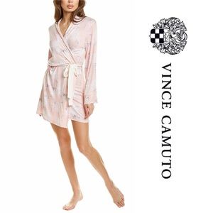 New! Vince Camuto Misha Pink Floral Robe Size M